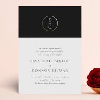 New Monogram Foil-Pressed Wedding Invitations