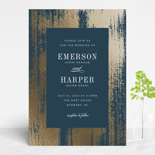 Gold Leaf Foil-Pressed Wedding Invitations