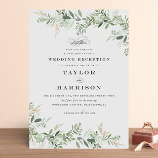 Trailing Vine Foil-Pressed Wedding Invitations