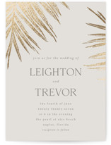 Gilded Palm Foil-Pressed Wedding Invitations