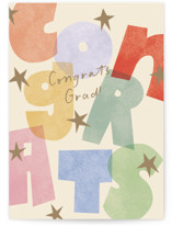 Congrats Color Individual Graduation Greeting Cards
