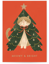 Tree Cat Individual Holiday Greeting Cards