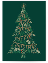 Merry Tree Garland Individual Holiday Greeting Cards