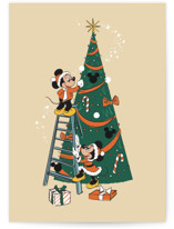Disney's Mickey and Minnie Decorate the  Individual Holiday Greeting Cards