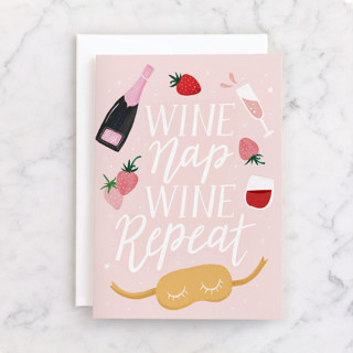 WINE NAP REPEAT Individual Just Because Greeting Cards