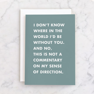 Lost without you Individual Just Because Greeting Cards