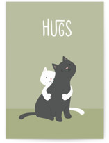 Cat Hugs Individual Just Because Greeting Cards