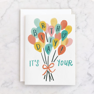 Balloon Bouquet Individual Kid's Birthday Greeting Cards