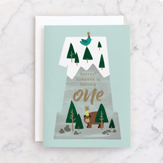 One Mountain Individual Kid's Birthday Greeting Cards