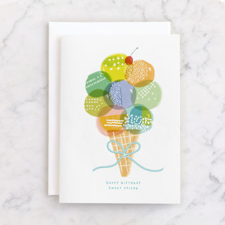 sweet friend ice cream Individual Kid's Birthday Greeting Cards