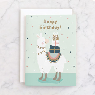 llama presents Individual Kid's Birthday Greeting Cards