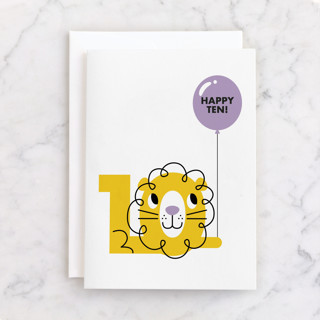 Happy Ten Individual Kid's Birthday Greeting Cards