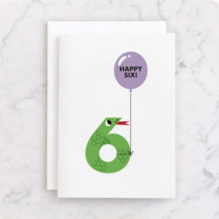Happy Six Individual Kid's Birthday Greeting Cards