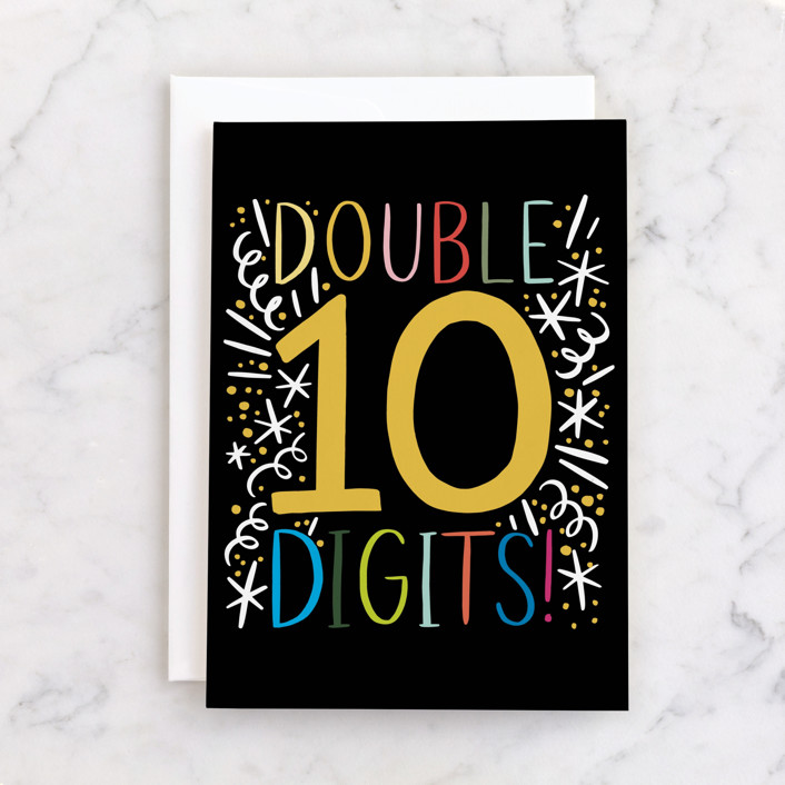 Double Digits Individual Kid’s Birthday Greeting Cards by Alethea and
