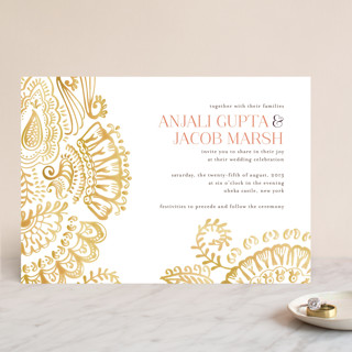 Modern Mehndi Wedding Invitations