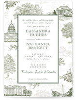 Washington DC Toile Wedding Invitations