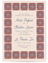 Block Print Tile Wedding Invitations