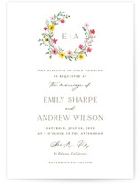 Wildflower wreath Wedding Invitations