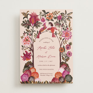 Indian floral chintz lush Wedding Invitations