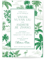 Tropical Toile Wedding Invitations