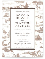 Mountain Ranch Toile Wedding Invitations