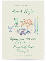 tablescape drawing Wedding Invitations