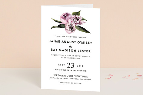 Peony Folded Petite Wedding Invitations