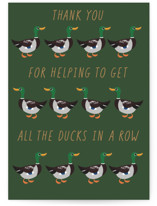 Ducks in a row Individual Thank You Greeting Cards