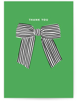 Striped Bow Individual Thank You Greeting Cards