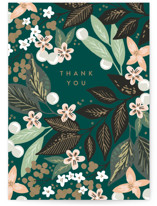 Floral Pattern Thank You Individual Thank You Greeting Cards