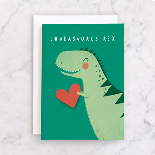 loveasaurus rex Individual Valentine's Day Greeting Cards