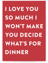 Dinner Decisions Individual Valentine's Day Greeting Cards