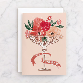 champagne bouquet Individual Wedding Greeting Cards