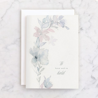 floral bow Individual Wedding Greeting Cards