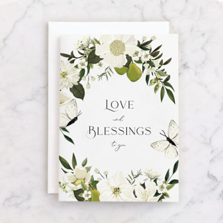 Blossoms & Butterflies Individual Wedding Greeting Cards