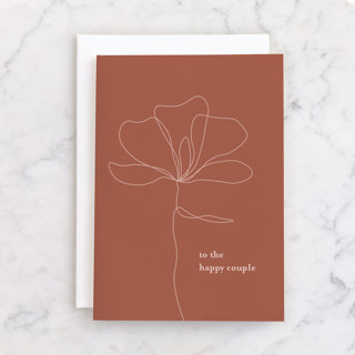 wedding card - orange floral Individual Wedding Greeting Cards