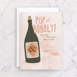 Pop The Bubbly Individual Wedding Greeting Cards