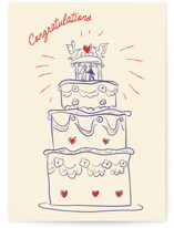 Happy Wedding Cake Individual Wedding Greeting Cards