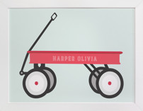 Little Red Wagon Children's Art Prints