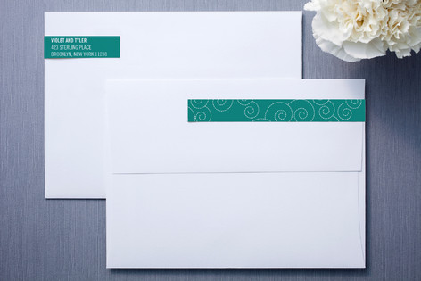 BLOCK PRINT WAVES Skinnywrap™ Address Labels