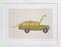 Driving Apatosaurus Children's Art Prints