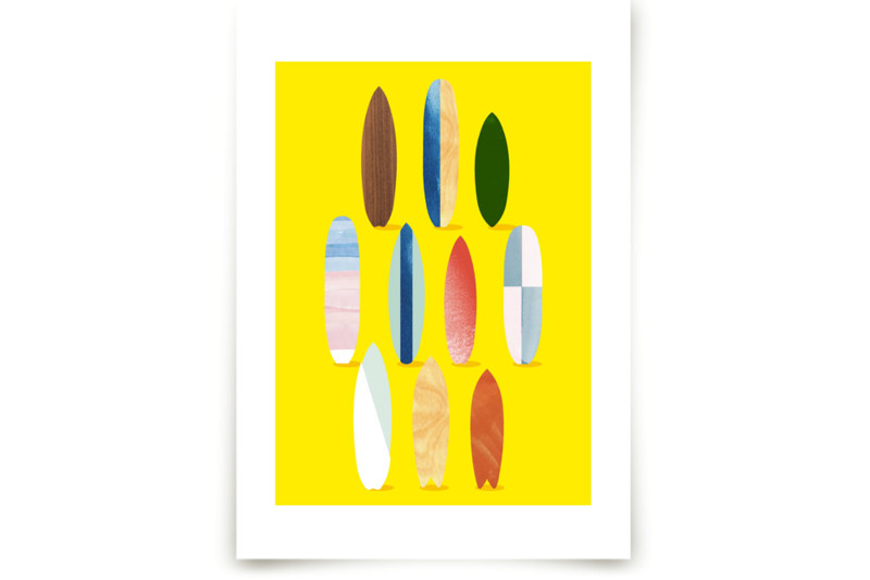 Surfboard Pose Children's Art Prints by Baumbirdy Minted