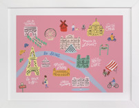 Paris Map Children's Art Prints