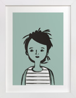 Girl in Stripes Children's Art Prints