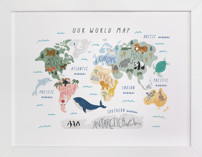 Our World Map Children's Art Prints