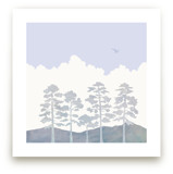 Treetops by Field and Sky