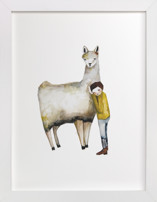 LLama and Boy Children's Art Prints