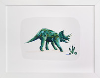 Triumphant Triceratops Children's Art Prints