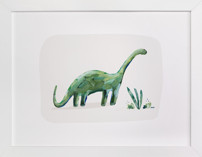 brave brontosaurus Children's Art Prints