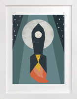 Rocket to the Moon Children's Art Prints